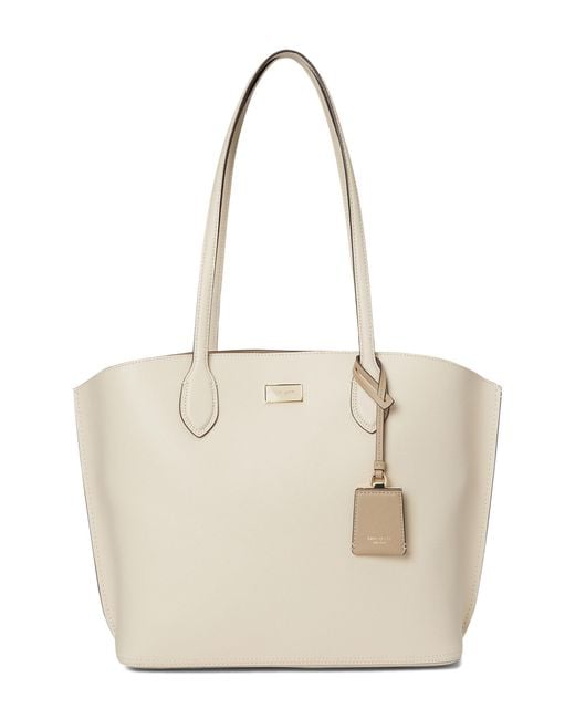 Kate Spade Natural Suite Crossgrain Leather Large Open Tote