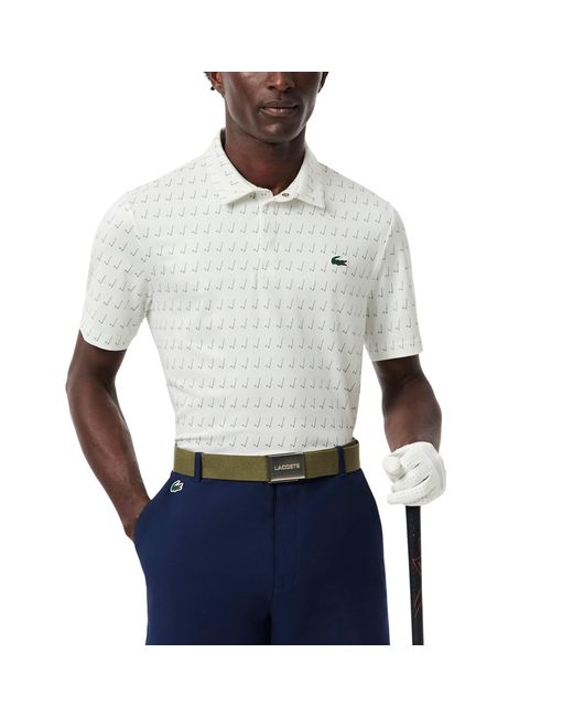 Lacoste White Regular Fit Uv Protect Golf Polo Shirt for men