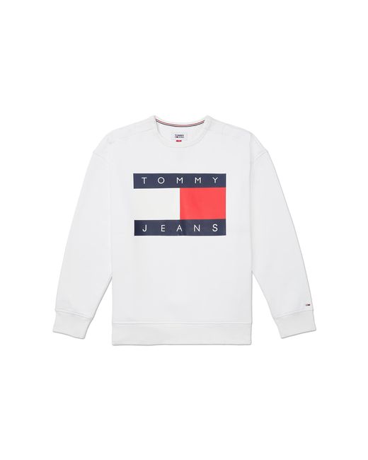 Tommy Hilfiger White Flag Crewneck With Magnetic Closure for men