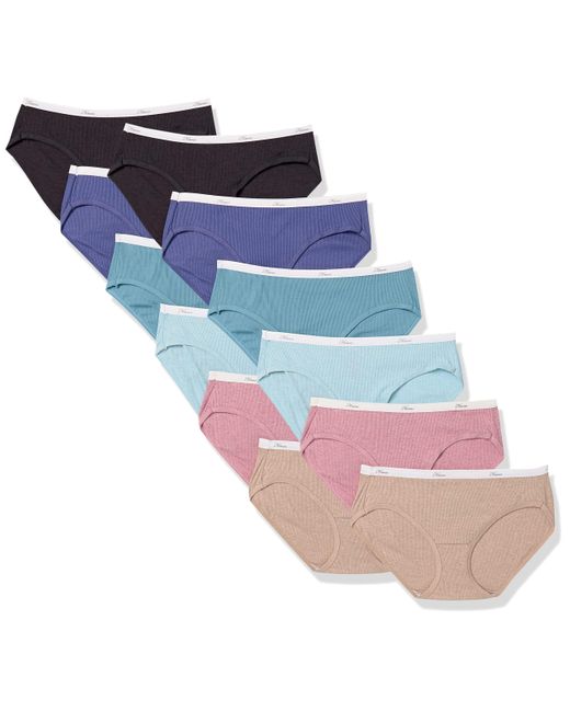 Hanes Ribbed Cotton Hipster Underwear in Blue Lyst