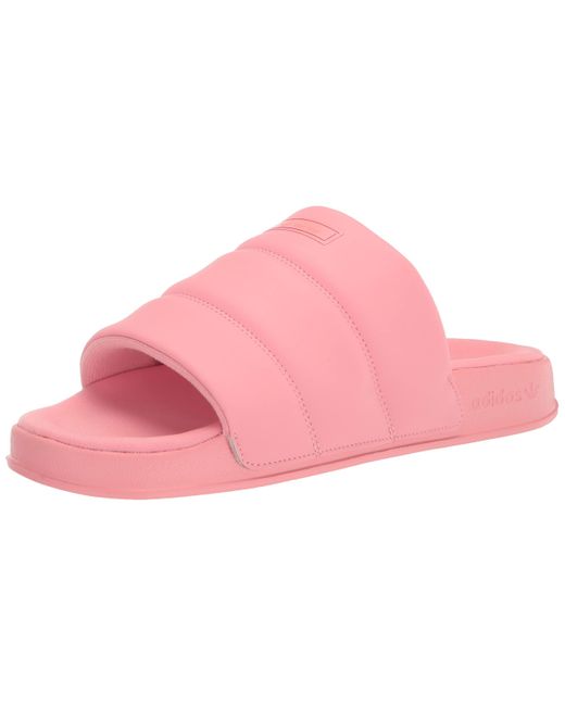 adidas Originals Adilette Essential Slide Sandal in Pink | Lyst