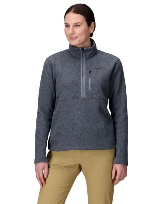 Marmot Blue Drop Line 1/2 Zip Sweater Knit Jacket