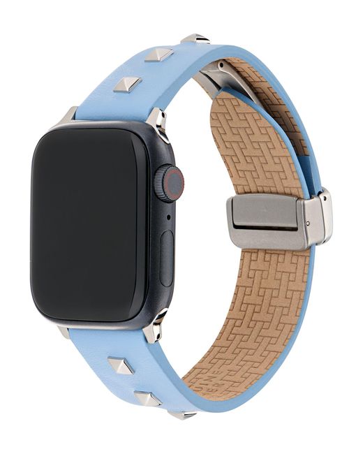 Ted Baker Light Blue Leather Strap With Studs For Apple Watch®