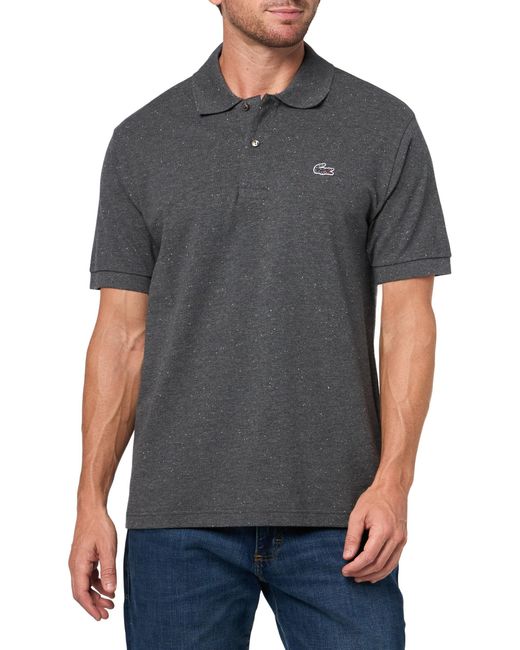Lacoste Gray Classic Fit Mini-piqué Marl Polo for men