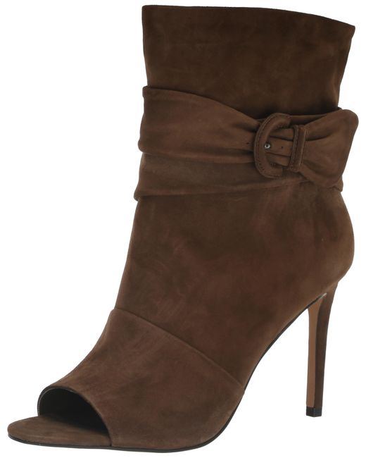 Vince Camuto Brown Antaya Open Toe Bootie Ankle Boot