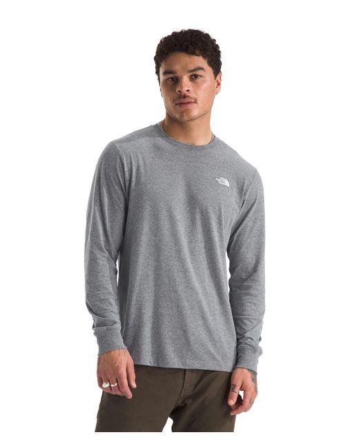 The North Face Gray Evolution Simple Dome Long-sleeve Tee | Cotton Shirt With The Classic Logo for men