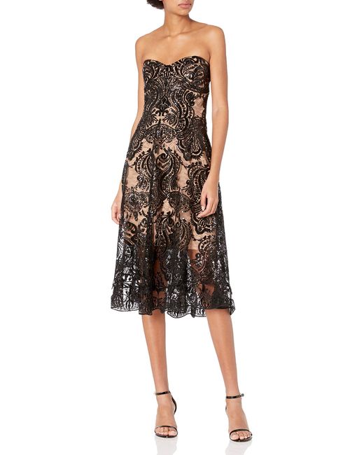 Strapless fit and flare midi dress Clearance