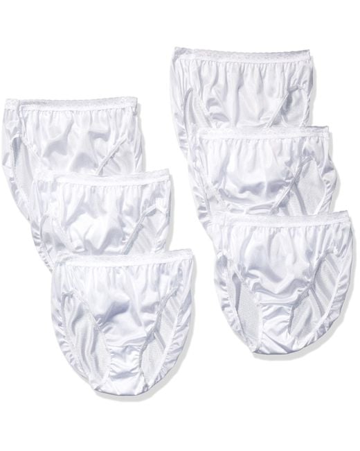 Hanes White 6 Pack Nylon Hi-cut Panties