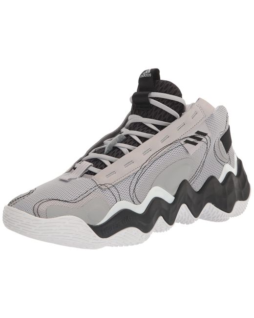 adidas Exhibit B Mid Basketball Shoe in Grey/White/Black (Gray) Lyst