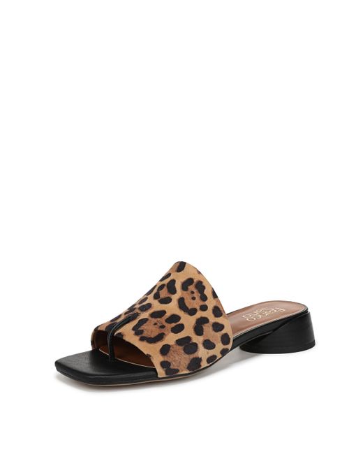Franco Sarto Brown Loran Heeled Sandal Leopard Print Suede 10 M