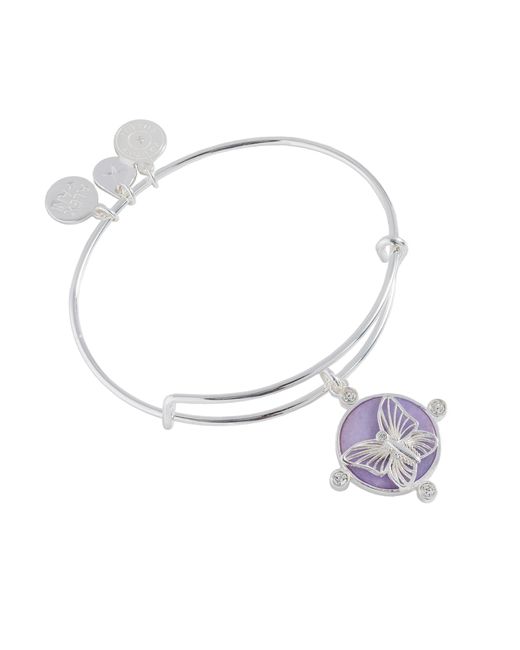 ALEX AND ANI White Aa815824ss:lavender Butterfly Ewb