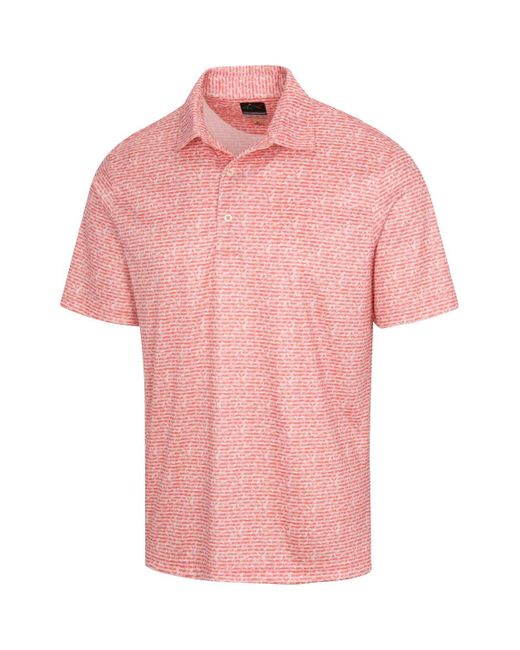 Greg Norman Pink Collection Ml75 Microlux Origami Print Polo Orange for men