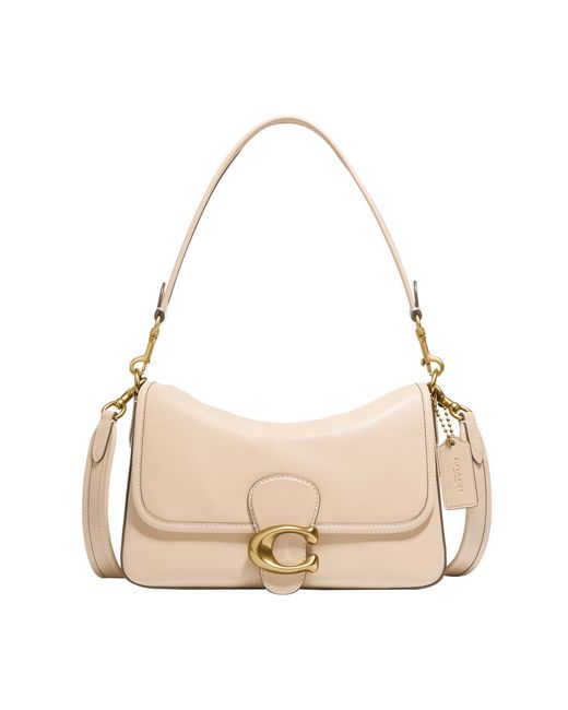 COACH Natural Soft Calf Leather Tabby Shoulder Bag Ivory One Size