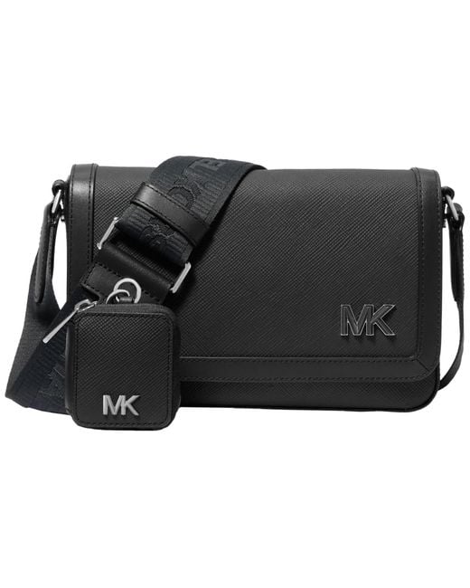 Michael Kors Black Edison Mini Flap Crossbody Bag With Pouch