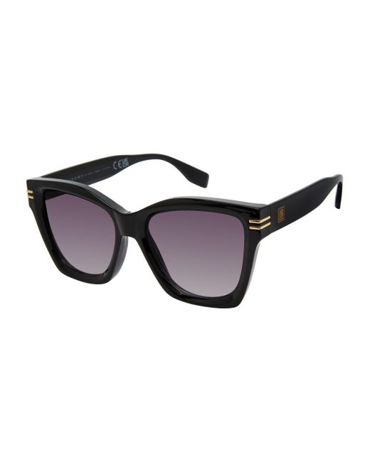 Laundry by Shelli Segal Black Ls281 Cat Eye Square Sunglasses With 100% Uv Protection. Stylish Gifts For Her