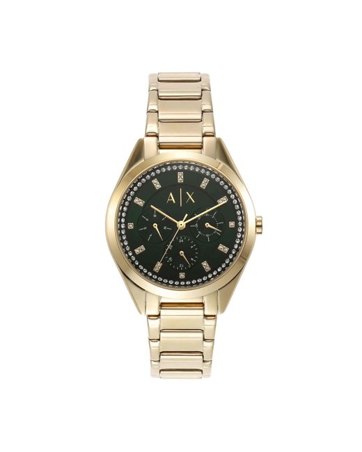 Emporio Armani Metallic Armani Exchange A|x Multifunction Gold-tone Stainless Steel Watch