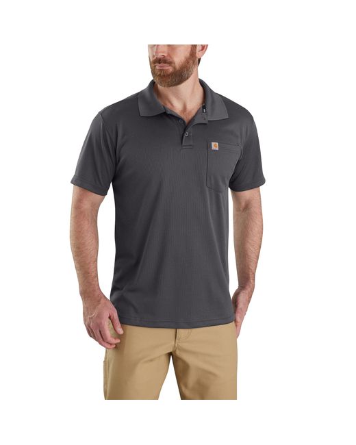 Carhartt Gray Force Relaxed Fit Lightweight Short-sleeve Pocket Polo for men