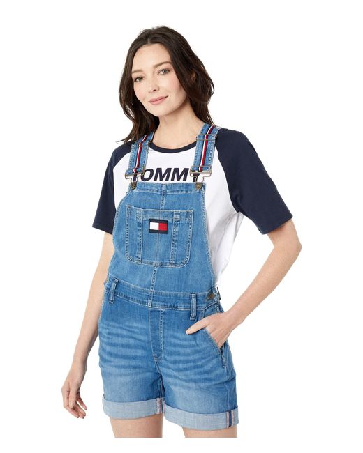 Tommy Hilfiger Blue Denim Shortalls Jeans-Shorts