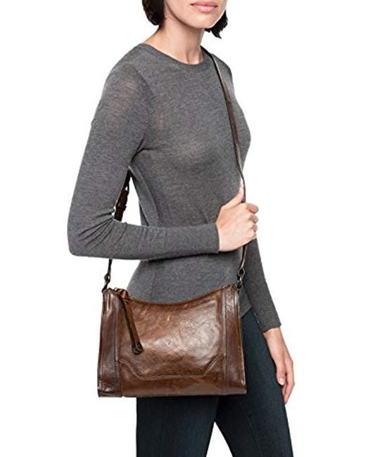 frye melissa back zip cognac