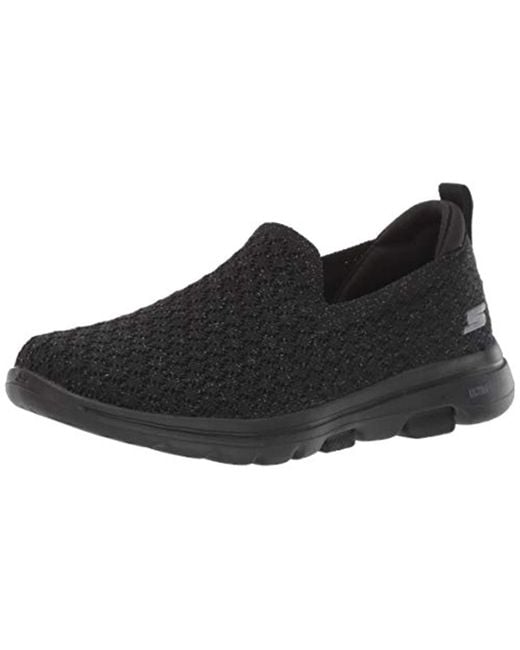 Womens Black Go Walk 5 Brave Sneaker