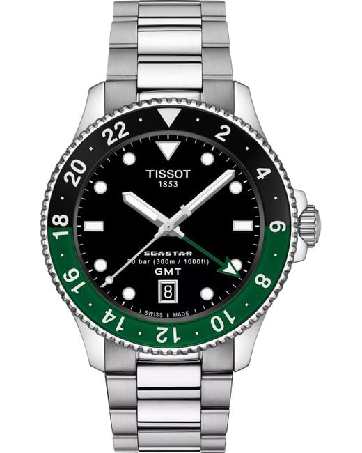 Tissot Gray Seastar 1000 Quartz Gmt for men