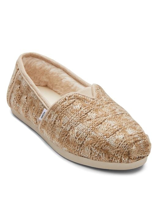 TOMS Natural , Alpargata Faux Fur Lined Slip-on Sahara 9 M