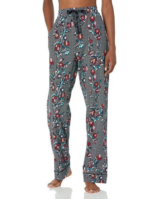 Vera Bradley Blue Cotton Flannel Pajama Pants With Pockets