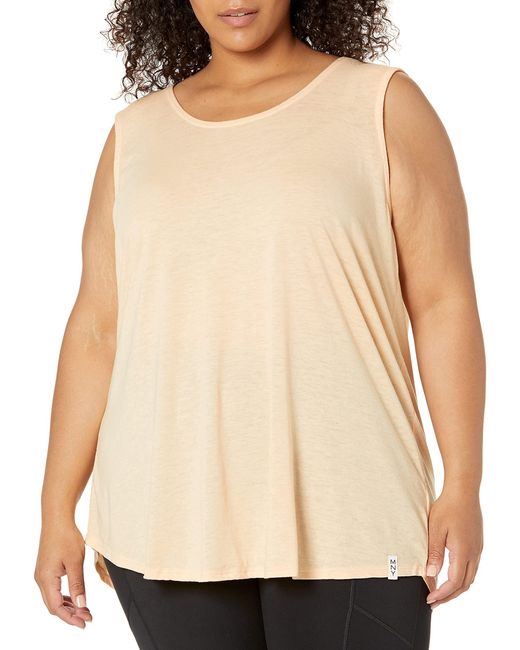 Andrew Marc Natural Plus Size Washed Tank With Twisted Back Keyhole