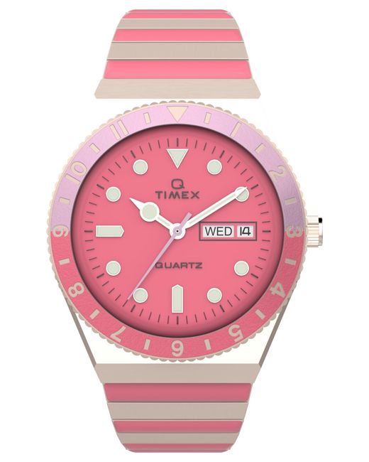 Timex Pink Armbanduhr Q X BCRF 36 mm – zweifarbiges