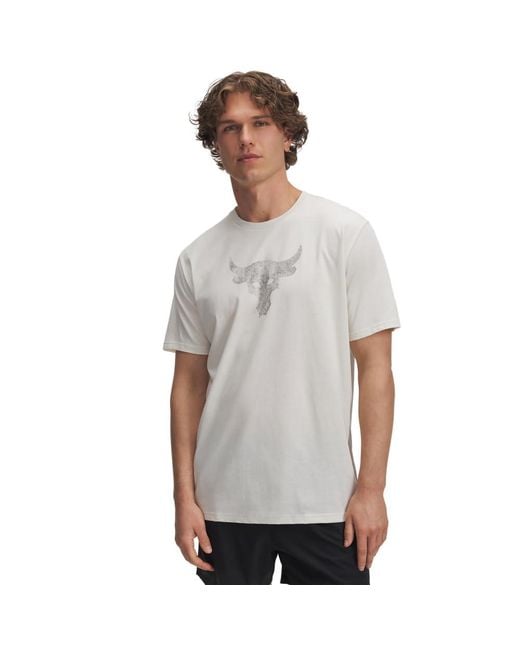 Under Armour Gray Project Rock Payoff Graphic Short Sleeve Stone for men