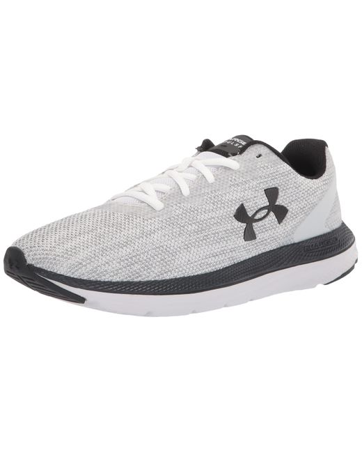 Under Armour Charged Impulse 2 Knit Road Running Shoe in White/Black