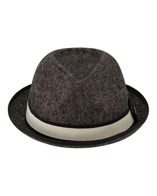 True Religion Black , Wide Brim Fedora Fashion Hat, Grey, Medium/large