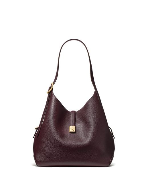Kate Spade Purple Deco Pebbled Leather Large Shoulder Bag