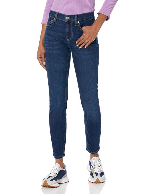 7 For All Mankind Blue Ankle Skinny Jeans