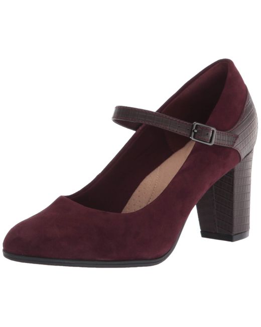 Clarks Alayna Shineburgundy Suede/synthetic Combi9.5m Pump in Purple