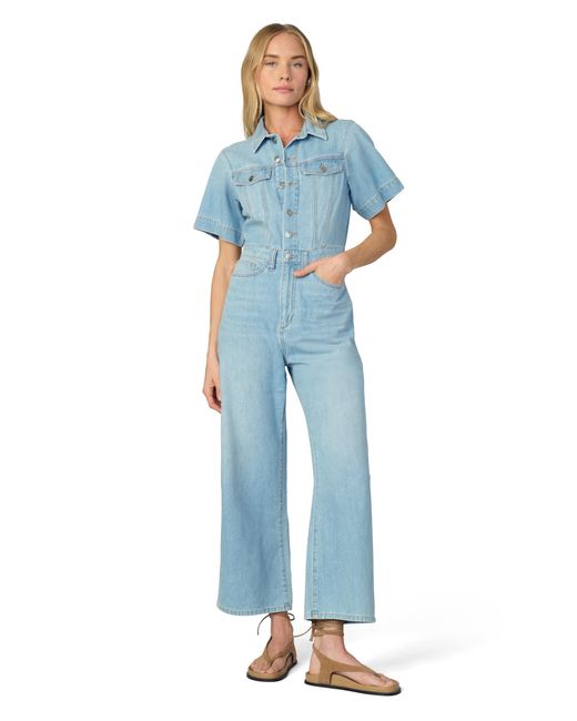 Joe's Jeans Women's Blue Jeans Denim Trucker Short Sleeve Wide Leg