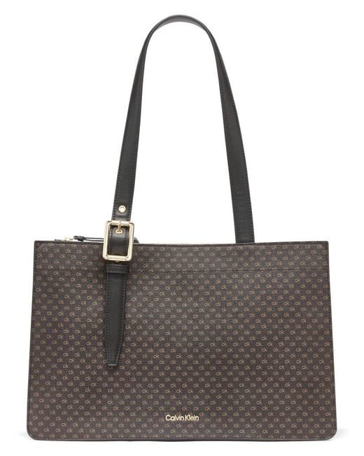 Calvin Klein Brown Havana Novelty Organizational Tote