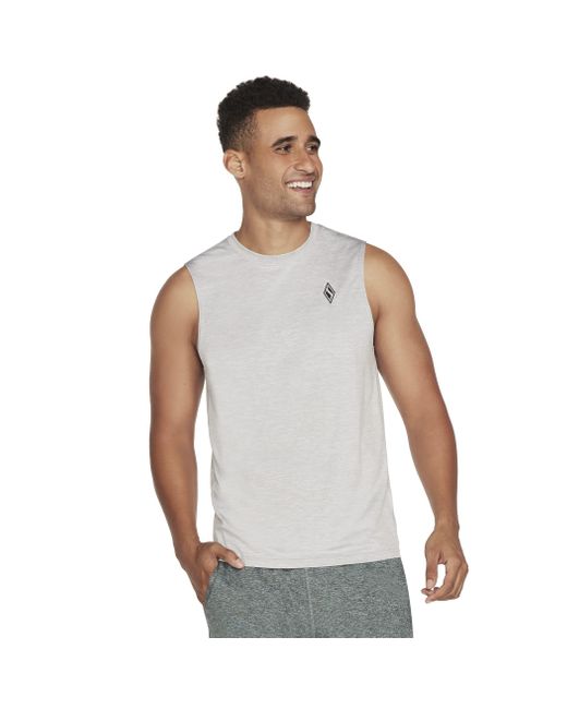 Skechers White On The Road Muscle Tank for men