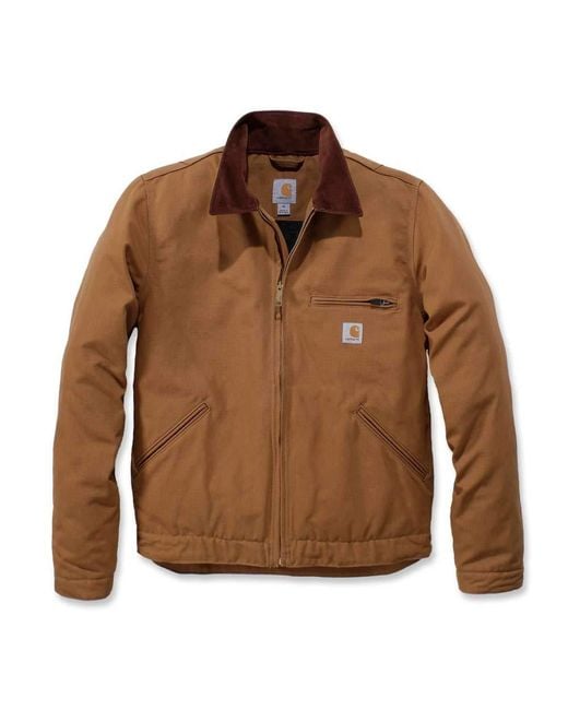 Carhartt Brown S Relaxed Fit Duck Blanket-lined Detroit Jacket Work Utility Outerwear for men