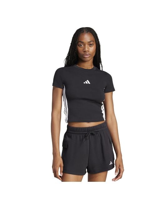 Adidas Black Essentials 3-stripes T-shirt