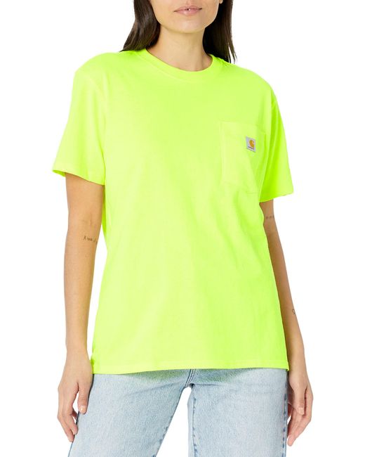 Carhartt Yellow Size Loose Fit Heavyweight Short-sleeve Pocket T-shirt