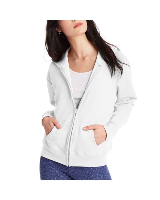 Hanes white zip up hoodie online