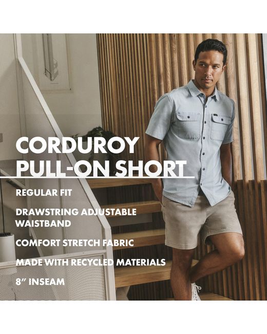 Lee Jeans Metallic Regular Fit Corduroy Pull-on Short for men