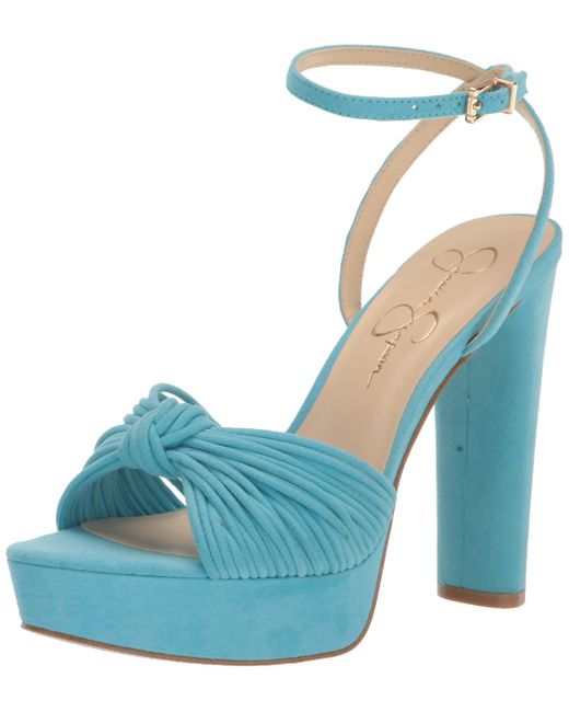 Jessica Simpson Immie Platform Sandal Wedge in Blue Lyst