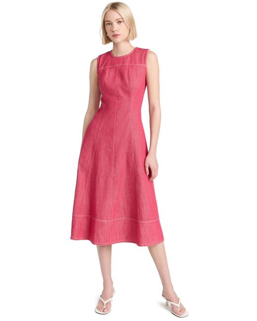 Shoshanna Pink Strawberry Denim Cora Dress
