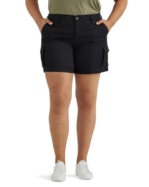 Lee Jeans Black Plus Size Ultra Lux Comfort With Flex-to-go Cargo Short