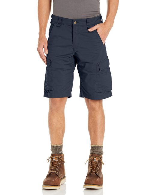 Carhartt Blue Big & Tall Force Relaxed Fit Ripstop Cargo Work Short for men