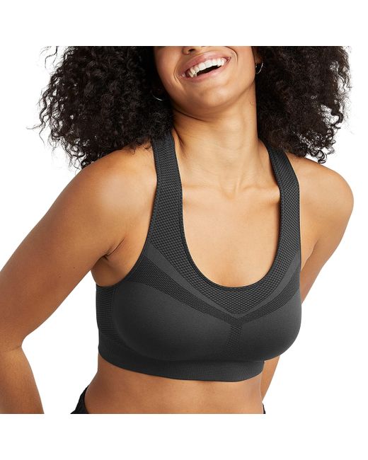 Champion , Infinity Racerback, Moderate Support, Seamless Sports Bra For ,  Black, Small | Lyst