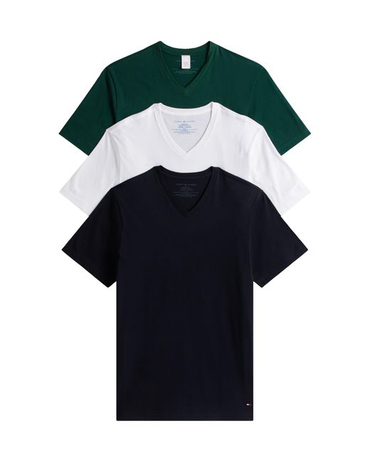 Tommy Hilfiger Black Cotton Classics 3-pack V-neck Undershirts for men