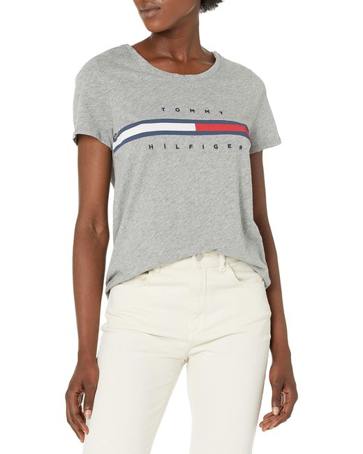 Tommy Hilfiger White T Shirt With Magnetic Buttons Signature Stripe Tee